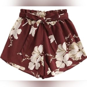 Women's Plus Size Shorts Summer Casual Flora Elastic Waist Shorts